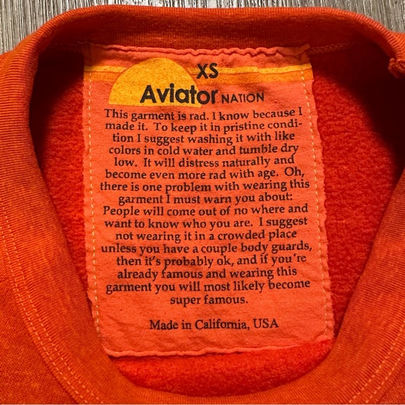 Aviator Nation Ride Logo Crewneck Sweatshirt - Picture 4 of 5